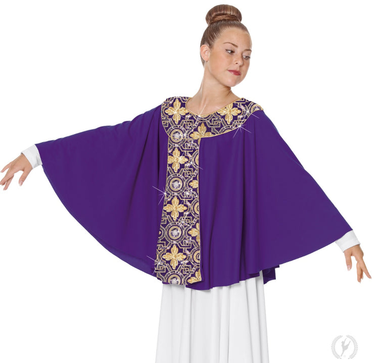 Eurotard - Women’s Tabernacle Praise Cape (81117) - Purple/Gold (GSO)