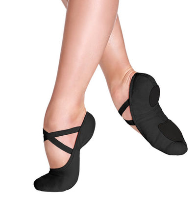 So Danca - Stretch Canvas Split Sole Ballet Shoe - Adult (SD16) - Black (GSO)