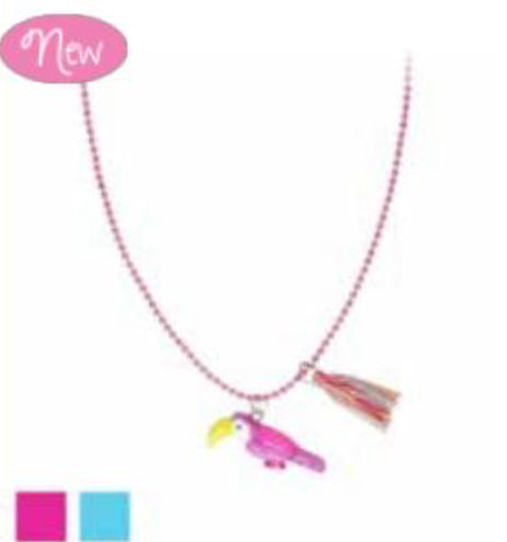 Pink Poppy - Tropical Toucan Necklace on Chain - (NCG116) -  (GSO)