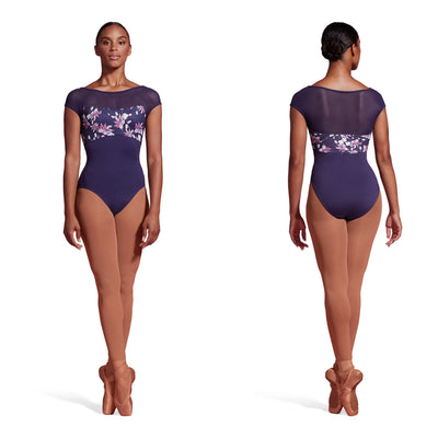 Mirella - Printed Cap Sleeve Leotard - Adult (M5095LM) - Aubergine Final Sale