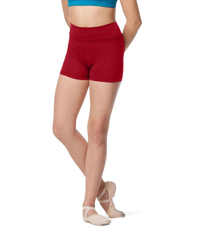 Lulli Dancewear - Diamanta High Waist Shorts- Child/Adult (LUB395/LUB395C) - Dark Red (GSO)