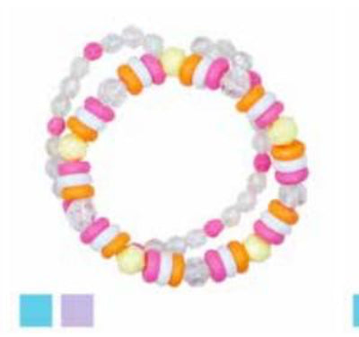 Pink Poppy - Candy Double Bracelet - (BCF411) - pink/Blue