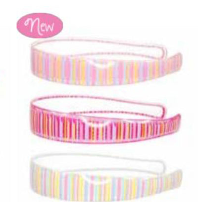 Pink Poppy Pastel Striped Headband - (HB109) - Blue/pink