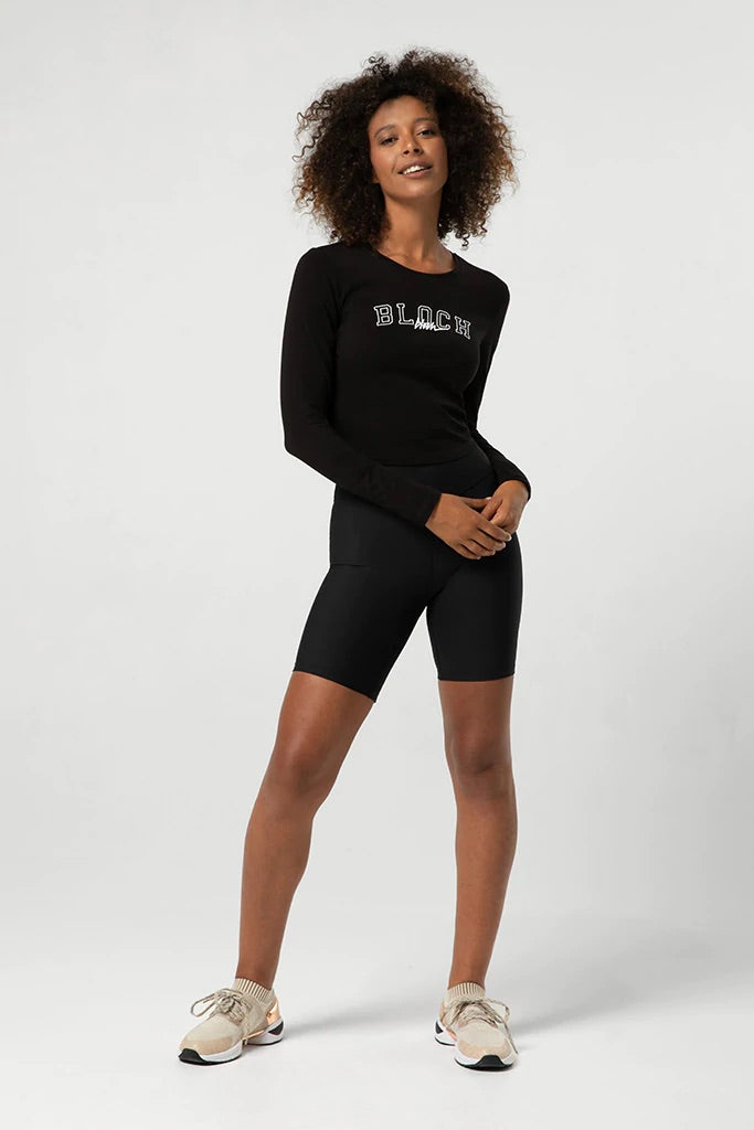 Bloch - Heritage Bloch Printed Fitted Long Sleeve Tee - Adult (ZLW5114) - Black (GSO)
